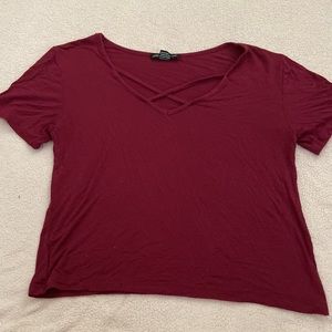 Maroon front crossed shirt